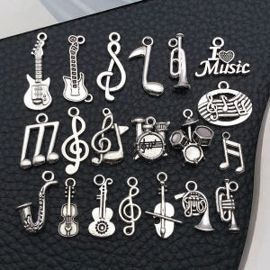 Retro Antique Silver Alloy Artificial Musical Instrument Series Pendant Pendant DIY Necklace Bracelet Keychain Accessory Accessories