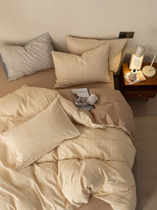 Elegant Simple Pure Cotton Bedding Set Color Woven 3D Embossed Bed Sheet Quilt Coverlet Bed Canopy Style 1.8m Size