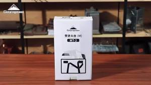 Campingmoon | CAMPINGMOON MT-2 Thép Không Gỉ Di Động BBQ Nướng Cắm Trại Ngoài Trời Bộ Dã Ngoại Gấp Giá Nướng Thịt Cho 3-5 Người Sử Dụng