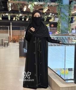 Abaya Outer Hitam Jetblack Gamis Wanita Syari ABAYA AURORA