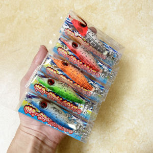 5pcs-25pcs 9g/10cm Fishing Lure Lead Sinker Squid Jig Hook Set Wooden Shrimp Artificial Octopus Cuttlefish Shrimp Hard Bait