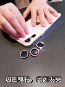 เคสกล้องติดเพชรสำหรับ iOS Phone 14 13 11 Pro Max 12 Pro Max เคสป้องกันหน้าจอเลนส์กล้องถ่ายรูปสำหรับ iOS Phone 14 Plus กระจกเทมเปอร์