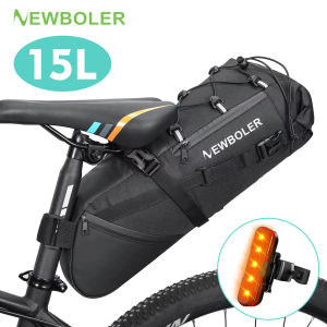 NEWBOLER Bike Saddle Bag Waterproof MTB Road Bicycle 15L Large Capacity Cycling Bag Foldabe Tail Rear Bag Trunk Accessories