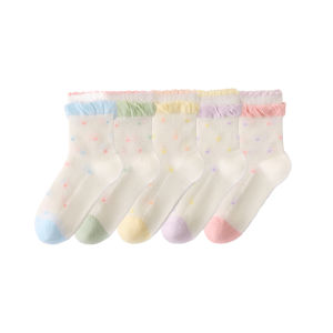 MiiOW | Princess Style Breathable Thin Cotton Socks For Girls Children Summer Mesh Lace Socks Baby Cotton Socks Comfortable Soft Combed Cotton