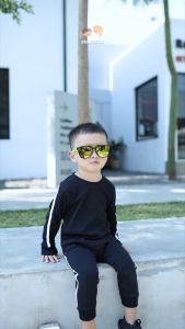 piyama anak cowo cewe black stripe 3Y 4Y 5Y