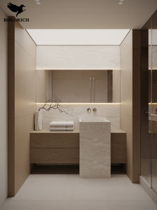 Roman Hole Stone Marble Floor Standing Wash Basin Face Washing Bowl Outdoor Courtyard Column Basin Ancient Style Bathroom Furniture