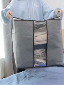 Portable High Quality Non-Woven Waterproof Portable Clothes Storage Bag Organizer Folding Closet Organizer For Pillow Quilt Blanket Bedding