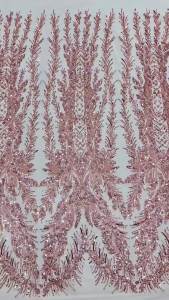 Luxury French 2026 Hand-Embroidered Beaded Lace Fabric 5 Yards African Nigerian Sequins Lace Fabric Bridal Party Dresses