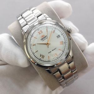 Original Orient Double Lion Watchband Stainless Steel Butterfly Buckle Arc Interface Thin Profile Middle Glossy Summer Edition