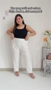 Celana Jumbo Wanita Highwaist Premium / Celana Panjang Wanita Kekinian Ootd Remaja Dewasa Terbaru 2024 Trendy Hits Viral Celana Jumbo Scuba Premium Tebal Pinggang Karet Elastis Melar - Celana Jumbo Cewek BB