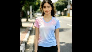 2026 Sport Shirt For Women V-Neck Fast Dry T-Shirt Casual Comfortable Gym Outfit Fashionable Print