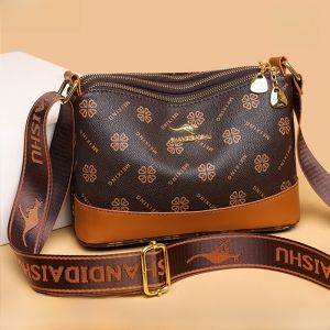 Vintage Pattern Multi-layered Crossbody Shoulder Bag