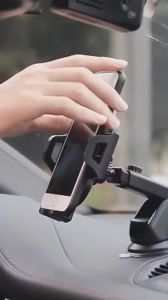 Car Phone Holder GPS Windscreen Dashboard Car 360 Retractable Suction Cup Air Outlet Mounts One-Handed Operation Portable Mobile Phone Holder