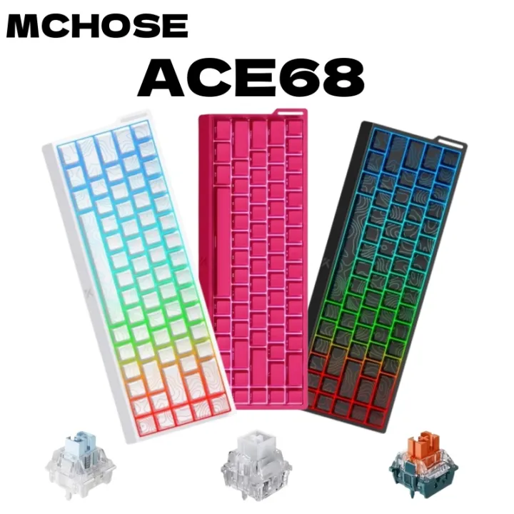 MCHOSE | MCHOSE ACE68 Magnetic Keyboard Wired Mechanical ACE60 Pro for Gaming 0.01mm RapidTrigg 8000Hz SOCD/Rs 0.125ms 128K Sampling Rate