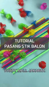 Stik Balon Kecil dengan Cup Stick isi 100 pcs / Stik Balon Karet Ulang Tahun / Stik Balon Souvenir