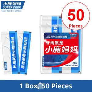 SUPER DEER | Portable Fine Dental Floss Picks Single-use Packaging