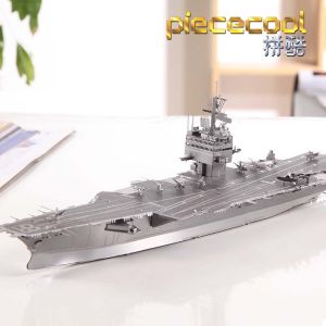 Piececool Trendy Metal Puzzle DIY Assemble Model Glue-Free 3D Puzzle Enterprise Nuclear-Powered Aircraft Carrier