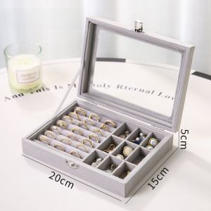 Hộp Đựng Trang Sức Bằng Vải Nhung Di Động Cao Cấp Mới Hộp Đựng Vòng Tay Hộp Đựng Nhẫn Hộp Đựng Khuyên Tai Hộp Đựng Trang Sức