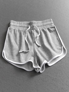 Color Block Drawstring Elastic Waist Sports Style Summer New Casual Shorts Womens Pants Versatile Cotton Straight Leg Loose Fit