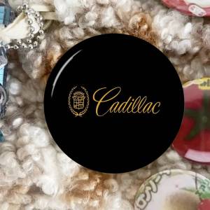 C-Cadillac Sports Car Logo Creative Pins Funny Round Snap-in Brooch Badge Backpack Hat Accessories Jewelry Gifts for Friend
