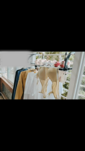 Folding and retractable drying rack 120cm Anti-theft Net Guardrail Window Sill Clothes Drying Rack with Sock Clips