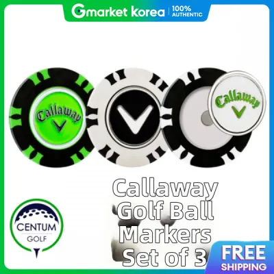 Callaway | Dual Type Ball Markers 3-Pack Golf Ball Marker 3-Piece Set Chip Size