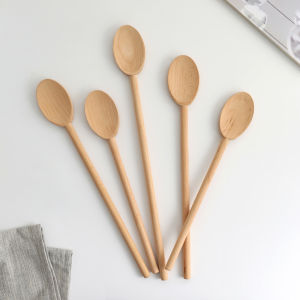 Unpainted Stir Wooden Spoon Cooking Long Cooking Spoon Long Wooden Spoon Wooden Spoon Wooden Milk Pot Oven Mitts Soup Spoon Baking Spoon