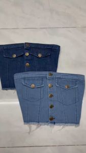 🍒🍒🍒ÁO ỐNG JEAN NỮ PHỐI TUA RUA NÚT TÚI HỘP J44-UTRRB