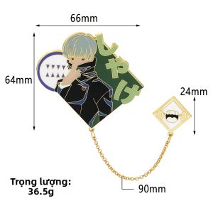 Bandai | Huy Hiệu Men Tráng Men Anime Jujutsu Kaisen Có Dây Đeo Hình Gojo Satoru Itadori Yuji Geto Suguru Phù Hợp Nam Nữ Dùng Làm Ghim Cài Áo Ghim Cài Balo Quần Áo.