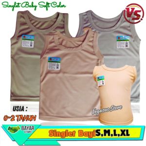 6Pcs Singlet Bayi Color Soft Kaos Dalam Anak Karakter Usia 0-2 Tahun-Kutang Bayi Size SMLXL
