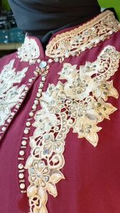 Kaftan Abaya Wanita Ceruty Set Iner Manset Daleman Mewah Bordir Pesta Kondangan Sahara