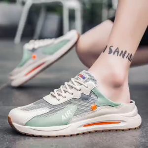 Loafers Shoes for Men Sneakers Mules Half Shoes Casual Platform Sport Shoes Slip On Half Loafers Fashion Skate Shoes Summer Korean Half Slippers Men Clogs Sandals Shoes for Men 2023 Style