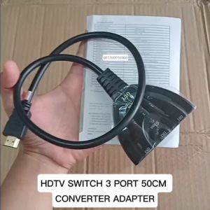 V203 ORI HDTV SWITCH 3 PORT 50CM CONVERTER ADAPTER PORTS  SWITCHER KABEL 3IN1 OUTPUT HDMI SOKET SOCK