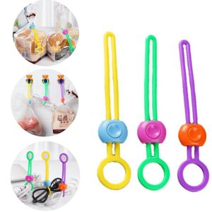 5/3/1Pcs Snack Seal Elastic Can Hang Color Seal Strap Kitchen Fresh Food Reusable Seal Clip