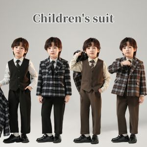 Childrens Suit Set Boys Formal Wear Performance Outfit Fashionable Baby Boy Wedding Attendant Winter Westerly Clothing