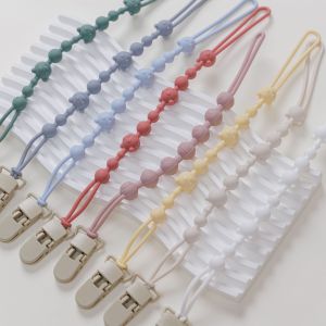 คลิปติดจุกนมหลอกซิลิโคนสำหรับเด็กอ่อน สายคล้องจุกนมแบบนุ่มยืดหยุ่นพร้อมคลิปป้องกันการสูญหาย รถเข็นเด็ก ยางกัดเด็กแรกเกิด ของเล่นกัด