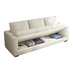 Cozylant Caden Storage Sofa for Living Room / White / Customizable Colour / Sofa with Storage / Under Sofa Storage / 3 Seater Sofa Storage / Singapore