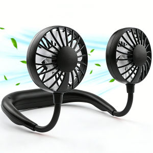 360 °   Quạt Làm Mát Cổ Di Động Xoay Được Đeo Được Cá Nhân Có 3 Tốc Độ Điều Chỉnh Dùng Cho Văn Phòng Thể Thao Du Lịch - Chạy Bằng Pin