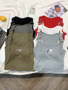 Áo Ba Lỗ Hở Lưng Màu Đen Gợi Cảm Cho Nữ Mùa Xuân 2024 Áo Ngắn Ôm Vừa Vặn Có Đệm Ngực Thiết Kế Lưng Đẹp Áo Ba Lỗ Thời Trang