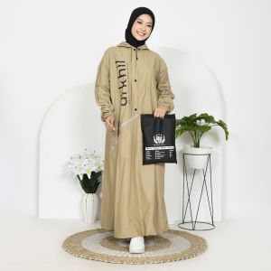 Jas Hujan Gamis Muslimah  Jumbo PVC semi karet premium