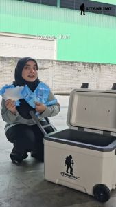 UtanKing™ 45L Camping Cooler Box with Wheel Trolley Large Ice Box Outdoor Fishing Food Storage Kotak Ais Batu Memancing