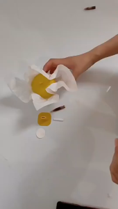 Fly attracting ball with base for kitchen and bathroom to stick to small flying insects