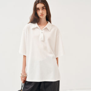 Yasako Soft Waffle Knitted Polo Shirt Double Collar Design Form Fit T-Shirt Cotton 100% Summer Short Sleeve Basic Style