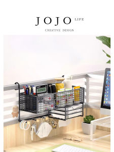 Mr. Grocery Office Desk Organizer Shelf No Drilling Carbon Steel Storage Rack for Home And Office Universal Use