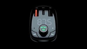 Tẩu sạc nhanh ôtô xe hơi Baseus T-Typed Wireless MP3 Kiêm máy phát FM máy nghe nhạc MP3 thiết bị hỗ trợ rảnh tay nghe gọi với BT5.3 QC3.0 PD20W