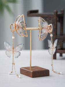 กิ๊บติดผมรูปผีเสื้อใบไม้แห้งขนาดเล็ก สไตล์ย้อนยุค คลิปสีฟ้า คลิปสีชมพู คลิปสีทองแดง คลิปสีทอง สำหรับผู้หญิง