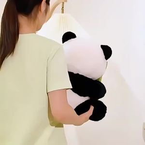 QIAOSHANG | Cute Bamboo Hugging Stump Shaped Panda Plush Toy
