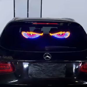 Runye Cars 2PCS USB LED Devil Eye Dynamic Big Devil Eyes Light for Cars Programmable Window Screen LED Display for Car Truck