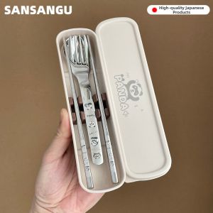 SANSHANGU | Children 316 Stainless Steel Cartoon Portable Utensil Set