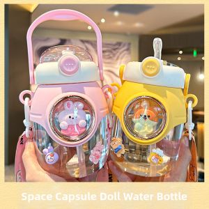 Portable Cartoon Style Large Capacity Straw Cup